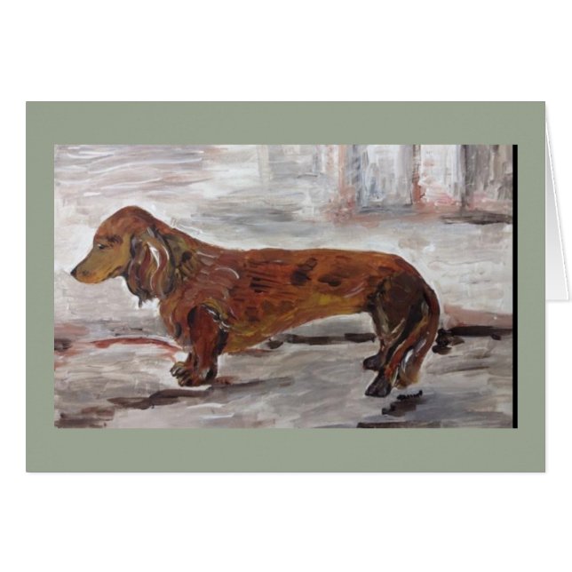 Tarjeta de felicitación Dachshund Painting (Anverso (Horizontal))