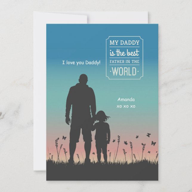 Tarjeta de felicitación Dad Silhouette (Anverso)