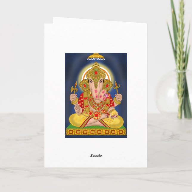 Tarjeta de felicitación Dagduseth Ganesha (Reverso)