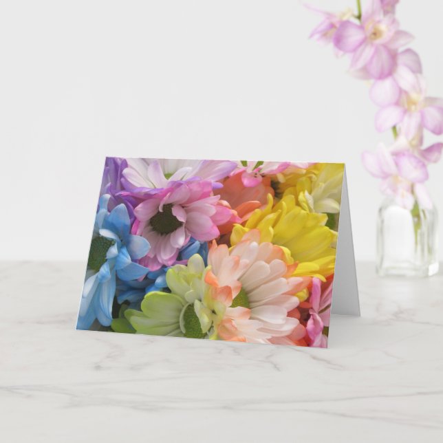 Tarjeta de felicitación - Daisies multicolor II (Orquídea)
