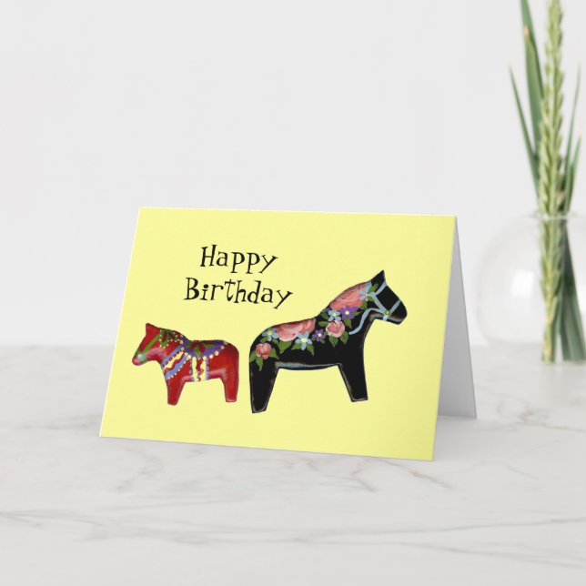 Tarjeta de felicitación Dala Horse (Anverso)