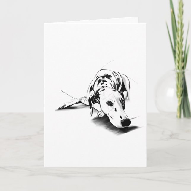 Tarjeta de Felicitación Dálmata – Dibujada a Mano (Anverso)