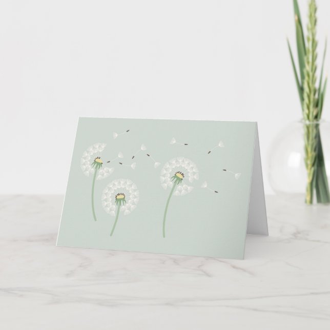 Tarjeta de felicitación Dandelion Sympathy (Anverso)