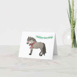 Tarjeta de felicitación Dapple Gray Pony Holiday