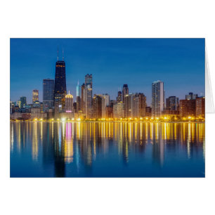 Tarjeta de felicitación Dawn Cityscape de Chicago
