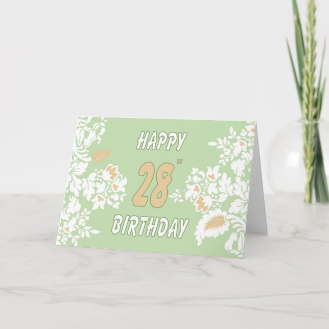 tarjeta de felicitación de 28 años (Anverso)