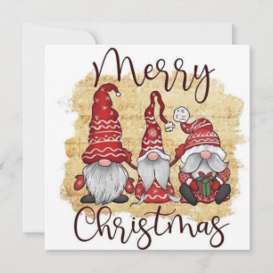 Tarjeta de felicitación de 3 gnomos