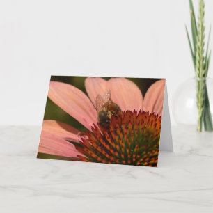 Tarjeta de felicitación de abeja melífera en equin