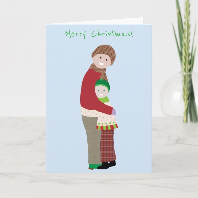 Tarjeta de Felicitación de Abrazo de Navidad (Anverso)