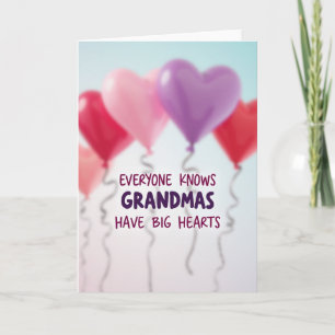 Tarjeta de felicitación de abuela corazón grande