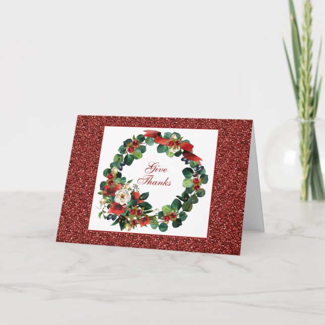 Tarjeta de Felicitación de Acción de Gracias con C (Anverso)