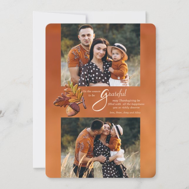 Tarjeta de felicitación de Acción de Gracias Golde (Anverso)