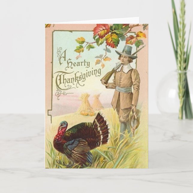 Tarjeta de felicitación de Acción de Gracias Vinta (Anverso)