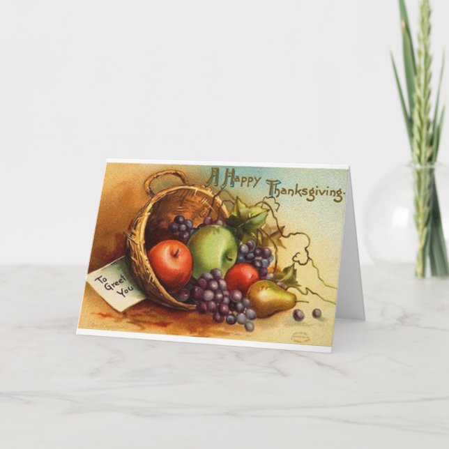 Tarjeta de felicitación de Acción de Gracias Vinta (Anverso)