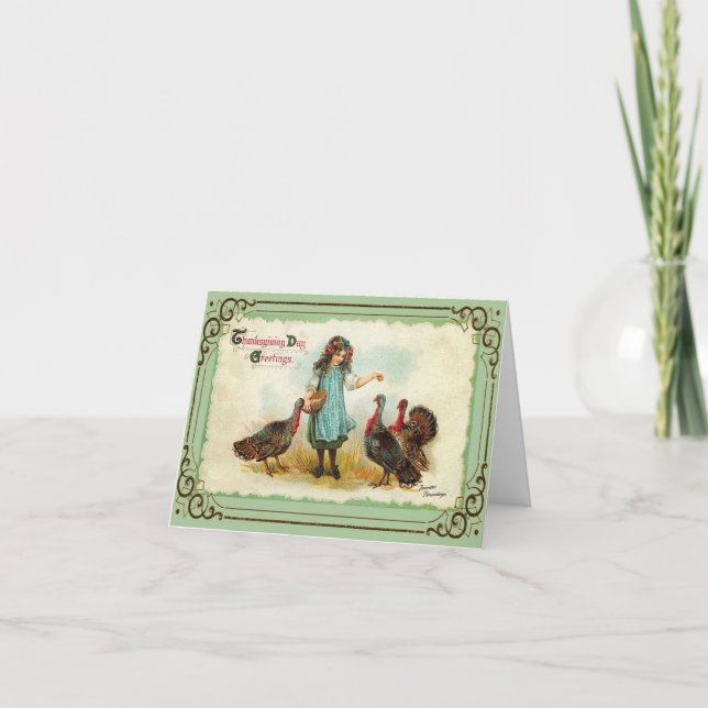 Tarjeta de felicitación de Acción de Gracias Vinta (Anverso)