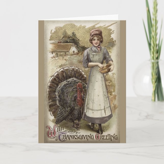 Tarjeta de felicitación de Acción de Gracias Vinta (Anverso)