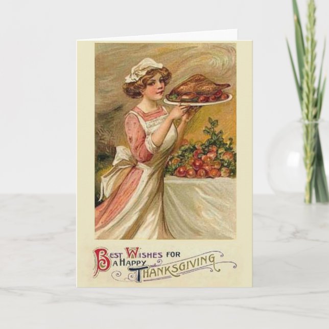 Tarjeta de felicitación de Acción de Gracias Vinta (Anverso)