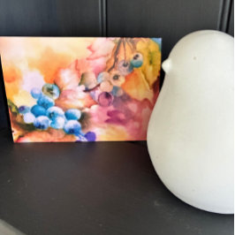 Tarjeta de Felicitación de Acuarela de Arándanos -