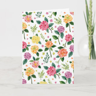 Tarjeta de felicitación de acuarela de flor de dal