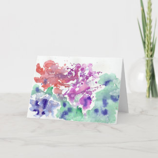 Tarjeta de felicitación de Acuarela de las flores