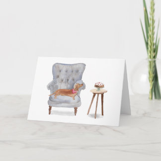 Tarjeta de Felicitación de Acuarela de Perro Salch