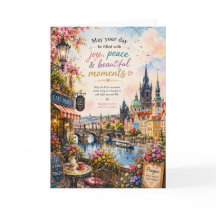 Tarjeta de felicitación de acuarela de Praga
