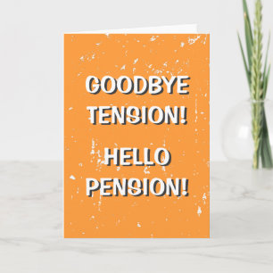 Tarjeta de felicitación de adiós tensión hola pens