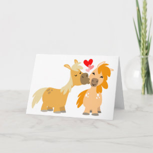 Tarjeta de felicitación de adorables ponis de dibu