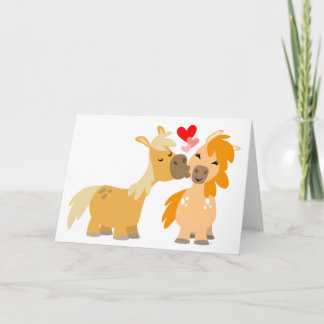 Tarjeta de felicitación de adorables ponis de dibu