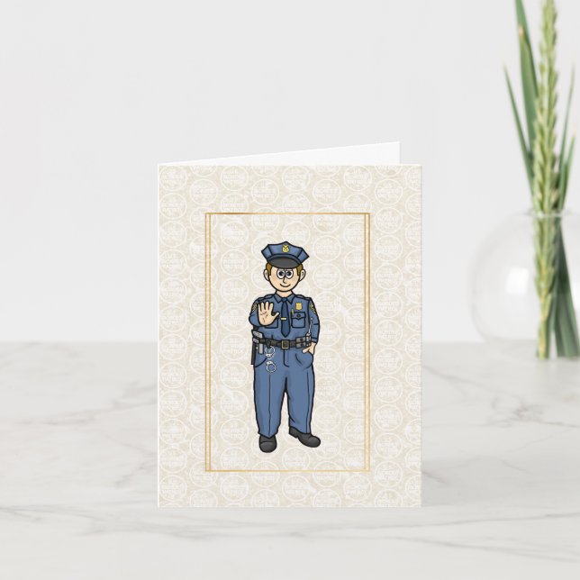 Tarjeta de felicitación de agente de patrulla fron (Anverso)
