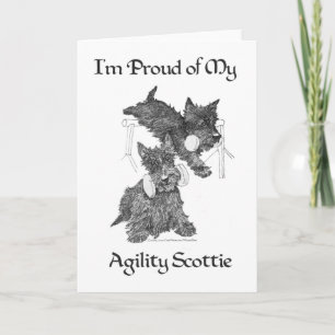 Tarjeta de felicitación de agilidad de Terrier esc