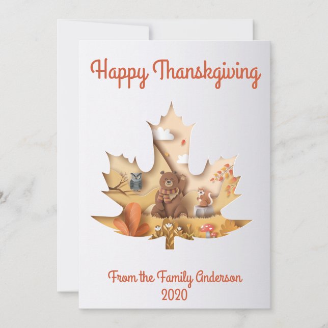 Tarjeta de felicitación de agradecimiento (Anverso)