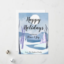 Tarjeta de Felicitación de Agua Navidad con Aquare