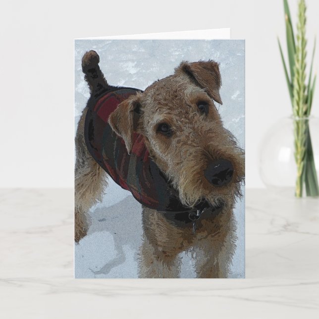 Tarjeta de felicitación de Airedale Terrier (Anverso)