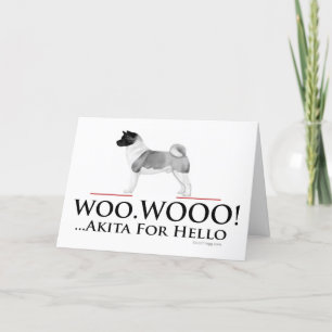 Tarjeta de felicitación de Akita hola