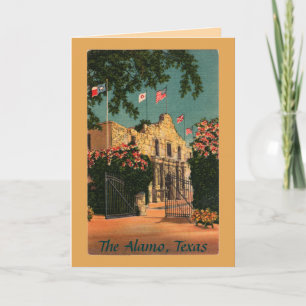 Tarjeta de felicitación de Alamo Vintage Texas