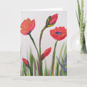 Tarjeta de felicitación de amapola silvestre