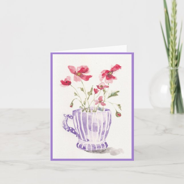 Tarjeta de Felicitación de Amapolas Mañaneras (Anverso)