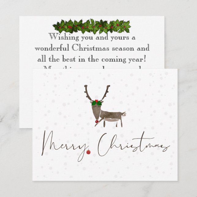 Tarjeta de felicitación de amarre y ciervo de Navi (Anverso / Reverso)