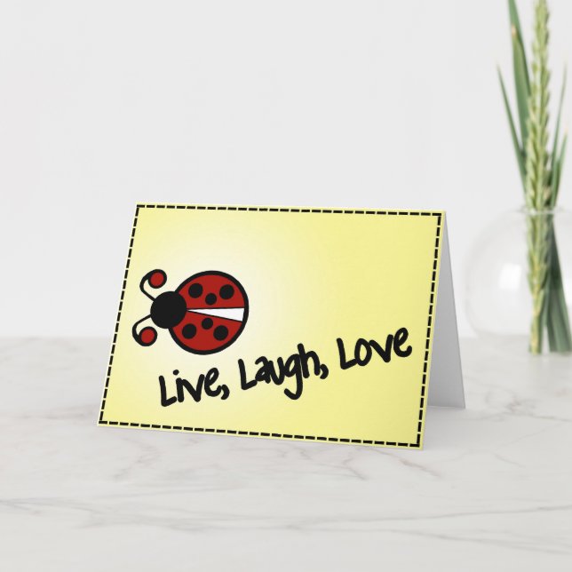 Tarjeta de felicitación de amistad | Live, Laugh L (Anverso)