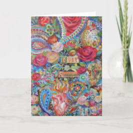 Tarjeta de felicitación de amor Boho Paisley