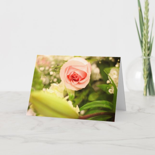 Tarjeta de felicitación de amor con cubierta flora (Anverso)