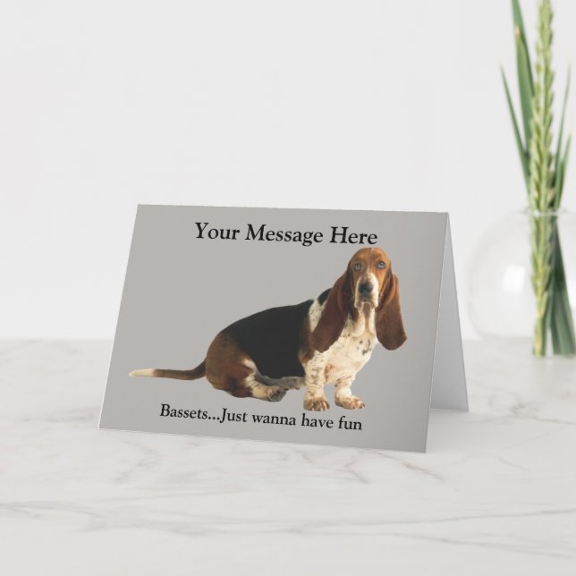 Tarjeta de felicitación de amor de Basset Hound (Anverso)