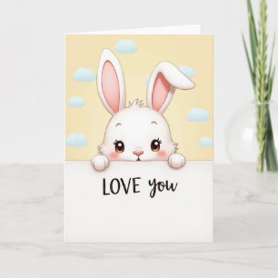 Tarjeta de felicitación de amor de conejito lindo