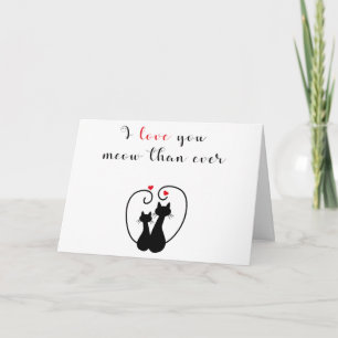 Tarjeta de felicitación de amor de gato