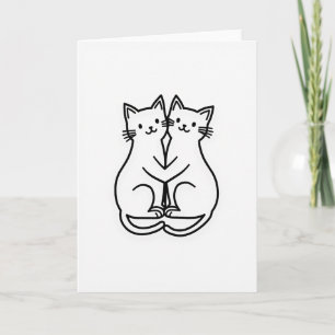 Tarjeta de Felicitación de Amor de Gatos