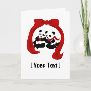 Tarjeta de felicitación de amor de Panda