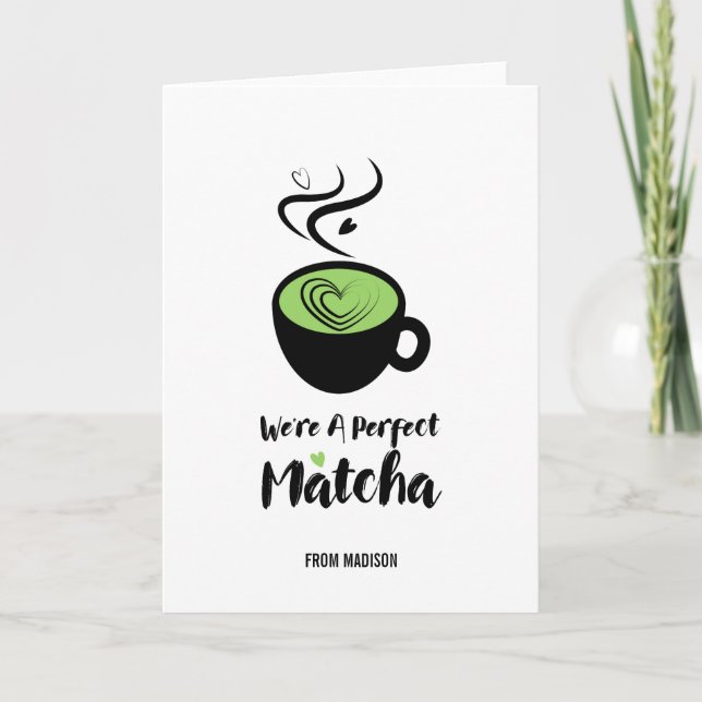 Tarjeta de felicitación de amor Matcha Valentine p (Anverso)