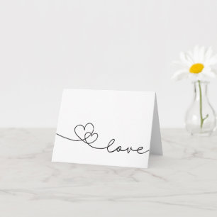 tarjeta de felicitación de amor y corazones unidos