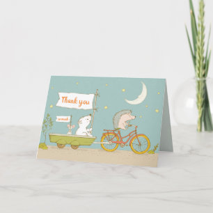 Tarjeta de felicitación de animales de agradecimie